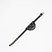 Черный чокер с клепками и золотистой фурнитурой - Crazy Handmade - купить с доставкой в Люберцах