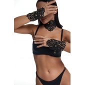 Фигурный набор для БДСМ-игр с узорами и золотистой фурнитурой - Crazy Handmade - купить с доставкой в Люберцах