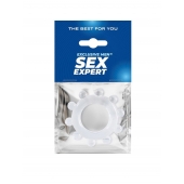 Прозрачное эрекционное кольцо со стимулирующими шариками - Sex Expert - в Люберцах купить с доставкой
