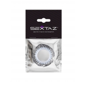 Эластичное эрекционное колечко с черными «ресничками» - Sextaz - в Люберцах купить с доставкой