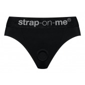 Черные трусики для насадок Heroine Lingerie Harness - size XL - Strap-on-me - купить с доставкой в Люберцах