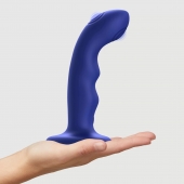 Синяя насадка-стимулятор Strap-On-Me Tapping Dildo Wave - Strap-on-me - купить с доставкой в Люберцах