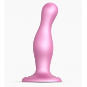 Розовая насадка Strap-On-Me Dildo Plug Curvy size M - Strap-on-me - купить с доставкой в Люберцах
