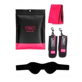 Черно-розовый эротический набор: маска, наручники и повязка - Erokay - купить с доставкой в Люберцах