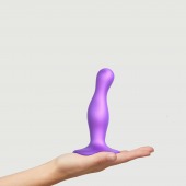 Фиолетовая насадка Strap-On-Me Dildo Plug Curvy size S - Strap-on-me - купить с доставкой в Люберцах