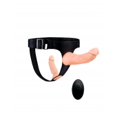 Женский страпон с 2 насадками, вибрацией и пультом ДУ - Erowoman-Eroman - купить с доставкой в Люберцах