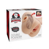 Телесный мастурбатор с вибрацией Double Pounder Vibrating Squeeze Stroker - Pipedream - в Люберцах купить с доставкой
