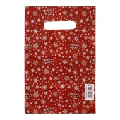 Красный подарочный новогодний пакет с вырубной ручкой (20х30 см) - Сима-Ленд - купить с доставкой в Люберцах