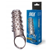 Дымчатая насадка на пенис с шипами и выпуклостями - 12 см. - Sex Expert - в Люберцах купить с доставкой