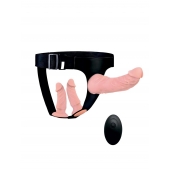 Женский страпон с 3 насадками и вибрацией - Erowoman-Eroman - купить с доставкой в Люберцах