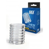 Прозрачная сквозная насадка на пенис с ребрышками - Sex Expert - в Люберцах купить с доставкой