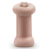 Телесный люминесцентный двусторонний мастурбатор Tasha - Blush Novelties - в Люберцах купить с доставкой