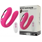 Розовый вибратор для пар с пультом ДУ - Boys of Toys