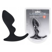 Черная анальная пробка для массажа простаты Double Ripple Silicone Prostate Massager - Shots Media BV - в Люберцах купить с доставкой