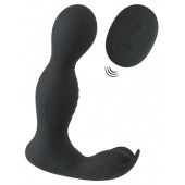 Черная анальная пробка с вибрацией, вращением и пультом ДУ RC Butt Plug with 2 Functions - Orion - в Люберцах купить с доставкой