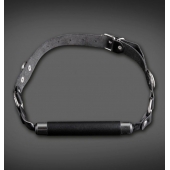 Чёрный кляп-трензель на кожаных ремешках с застёжкой - Sitabella - купить с доставкой в Люберцах