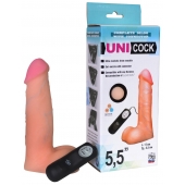 Фаллическая насадка Харнесс UNICOCK 5,5  с вибрацией - 17 см. - LOVETOY (А-Полимер) - купить с доставкой в Люберцах