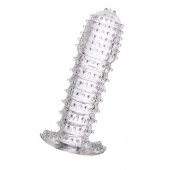Гелевая прозрачная насадка c шипами - 12 см. - Toyfa Basic - в Люберцах купить с доставкой