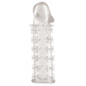 Гелевая прозрачная насадка с шипами - 12 см. - Toyfa Basic - в Люберцах купить с доставкой