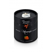 Массажная свеча с ароматом клубники Bougie de Massage Gourmande Fraise - 80 мл. - Plaisir Secret - купить с доставкой в Люберцах