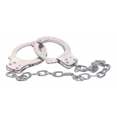 Наручники из металла с длинной цепочкой CHROME HANDCUFFS METAL HANDCUFFS W. KEY - NMC - купить с доставкой в Люберцах