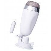 Мастурбатор-вагина в белой колбе с присоской и встраиваемой вибропулей - A-toys - в Люберцах купить с доставкой