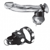 Утяжка для мошонки и пениса Cock Ring With 1  Ball Stretcher And Optional Weight Ring - BlueLine - купить с доставкой в Люберцах
