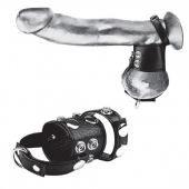 Утяжка на пенис и мошонку Cock Ring With 1.5  Ball Stretcher And Optional Weight Ring - BlueLine - купить с доставкой в Люберцах