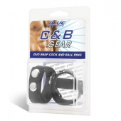 Утяжка на пенис с клёпками Duo Snap Cock And Ball Ring - BlueLine - купить с доставкой в Люберцах