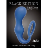 Синее эрекционное кольцо с анальной пробкой Double Pleasure Anal Plug - Lola Games - в Люберцах купить с доставкой