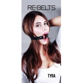 Чёрный кожаный чокер-кляп Tyra Black - Rebelts - купить с доставкой в Люберцах