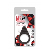 Чёрное эрекционное кольцо LIT-UP SILICONE STIMU RING 1 BLACK - Dream Toys - в Люберцах купить с доставкой
