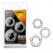 Набор из 3 прозрачных эрекционных колец Stay Hard Beaded Cockrings - Blush Novelties - в Люберцах купить с доставкой