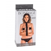 Ошейник с длинной лентой и наручниками Strap Bondage Kit Plus Size - Lola Games - купить с доставкой в Люберцах