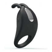 Чёрное эрекционное кольцо с вибрацией Rabbit Vibrator - Baile - в Люберцах купить с доставкой