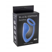 Синее эрекционное кольцо с анальной пробкой Button Anal Plug - Lola Games - в Люберцах купить с доставкой