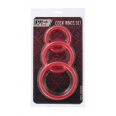 Набор из 3 красных эрекционных колец различного диаметра - ToyFa - в Люберцах купить с доставкой