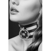 Чёрный тройной чокер с большим кольцом - Bijoux Pour Toi - купить с доставкой в Люберцах