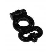 Чёрное эрекционное кольцо Rings Treadle с подхватом - Lola Games - в Люберцах купить с доставкой