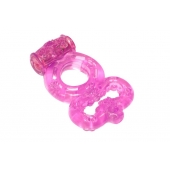 Розовое эрекционное кольцо Rings Treadle с подхватом - Lola Games - в Люберцах купить с доставкой