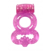 Розовое эрекционное кольцо Rings Treadle с подхватом - Lola Games - в Люберцах купить с доставкой