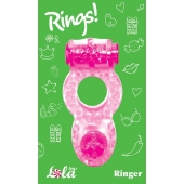 Розовое эрекционное кольцо с вибрацией Rings Ringer - Lola Games - в Люберцах купить с доставкой