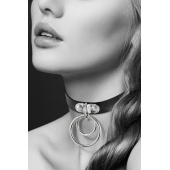 Черный чокер с двумя кольцами - Bijoux Pour Toi - купить с доставкой в Люберцах