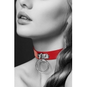 Красный узенький чокер с кольцом - Bijoux Pour Toi - купить с доставкой в Люберцах