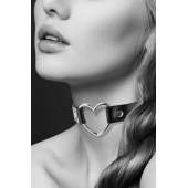 Чёрный чокер с кольцом в форме сердца - Bijoux Pour Toi - купить с доставкой в Люберцах