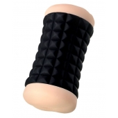 Двухсторонний мастурбатор JOS JANICE в черном цилиндре - JOS - в Люберцах купить с доставкой