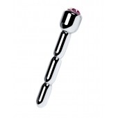 Серебристый уретральный плаг со стразом - 7 см. - ToyFa - купить с доставкой в Люберцах