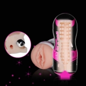 Мастурбатор-вагина Sex In A Can Vibra Vagina Tunnel - Lovetoy - в Люберцах купить с доставкой