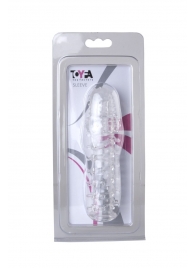 Прозрачная, закрытая насадка с шипами и точками - 13,5 см. - Toyfa Basic - в Люберцах купить с доставкой