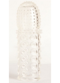 Прозрачная закрытая гелевая насадка - 13,5 см. - Toyfa Basic - в Люберцах купить с доставкой